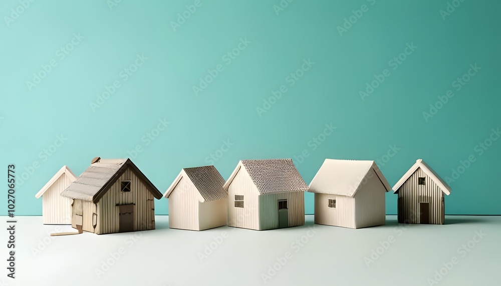 Abstract 3D cute Viking style village. Abstract 3D cute Viking style village.