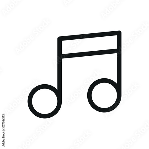 Music note isolated icon, song vector symbol with editable stroke