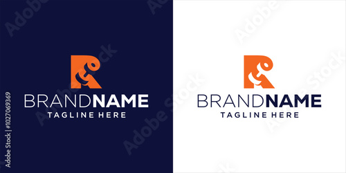 Creative Negative Space Letter R Barbell Logo Design, Design Inspiration, Illustration, Vector