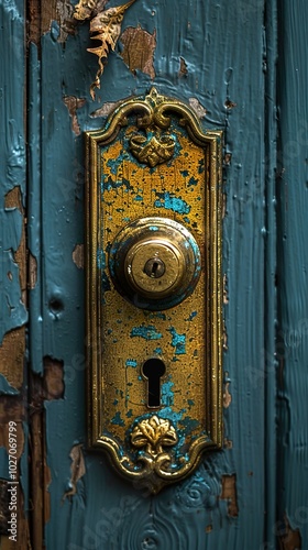 Vintage Door Handle with Ornate Design