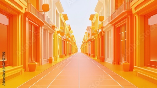 Double 11 e-commerce promotion street 3D space booth background
