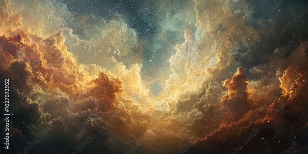 Fototapeta premium Celestial Aura A Spiritual Journey Through the Cosmic Sky