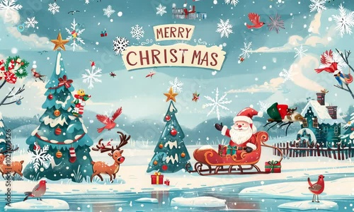 Merry Christmas greeting card 