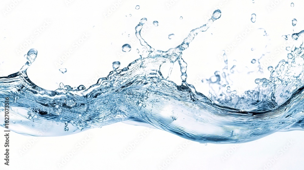 Clear Water Splash on White Background Clear Water Splash on White Background