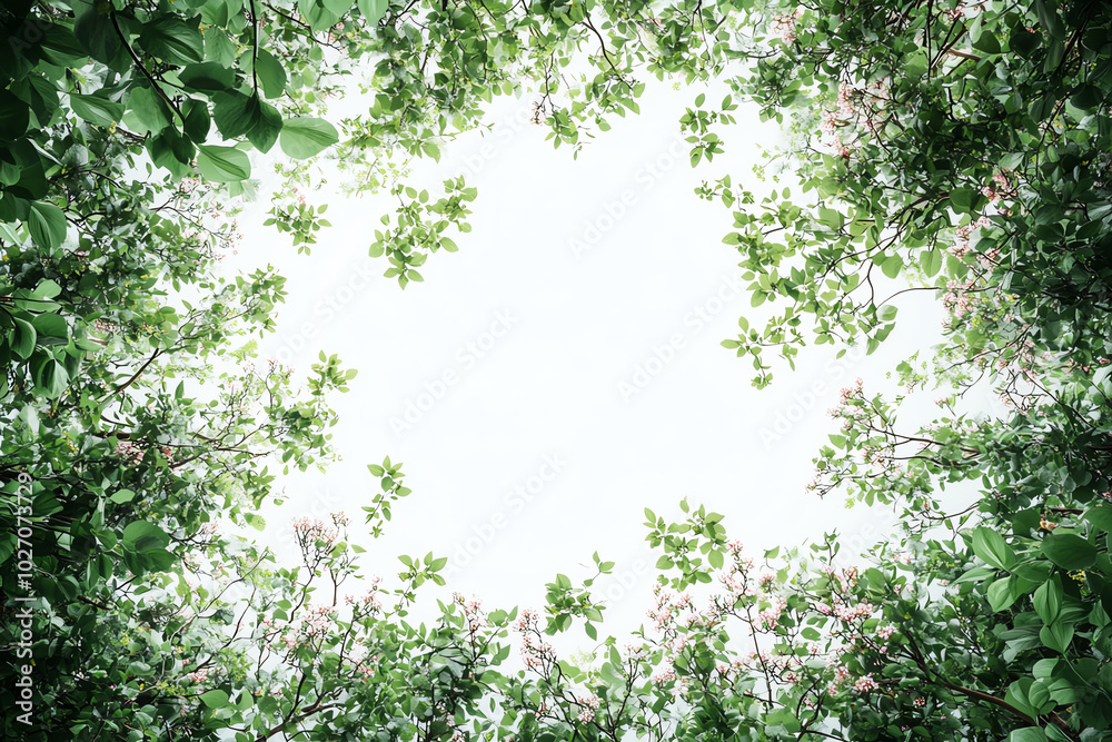 Showcase a dense forest canopy with a burst of wildflowers below, rendered in stunning digital realism Showcase a dense forest canopy with a burst of wildflowers below, rendered in stunning digital realism