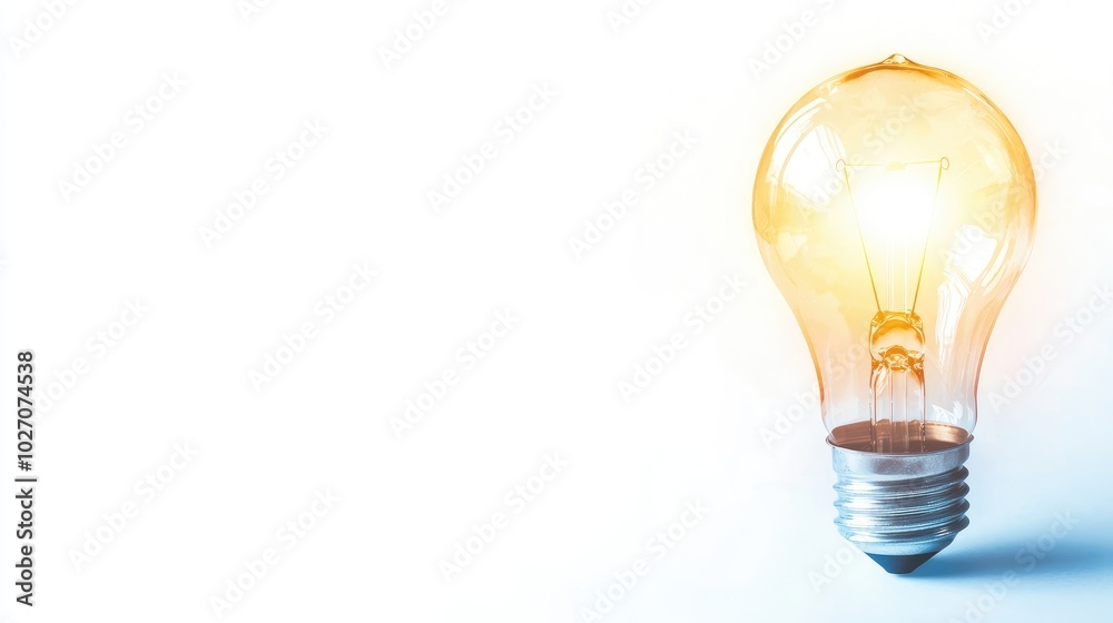 Bright Idea Light Bulb with Glowing Effect Bright Idea Light Bulb with Glowing Effect