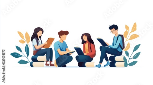 Students Collaborating in a Learning Environment