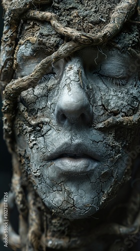 Cracked Skin, Roots and Branches: A Surreal Portrait