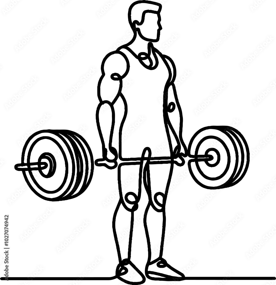 line art man doing fitness training line art man doing fitness training