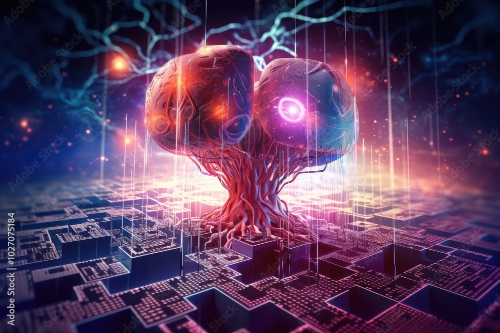 Futuristic AI Neural Network Visualization Futuristic AI Neural Network Visualization