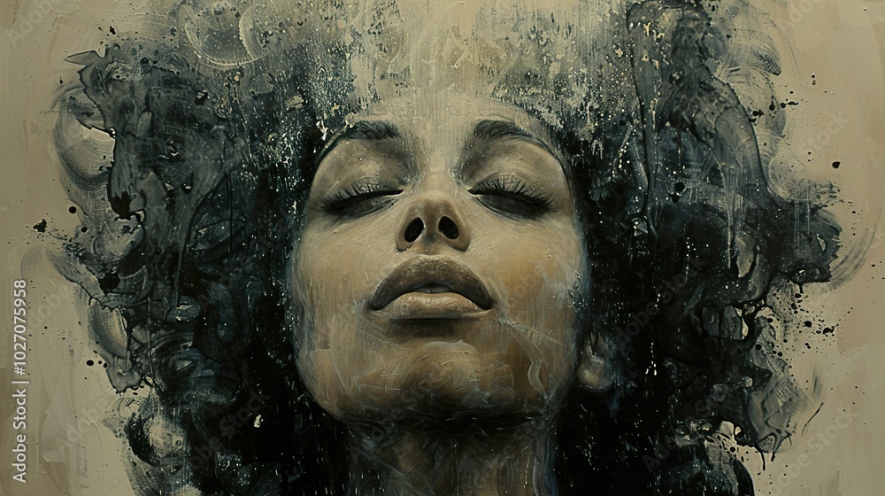Abstract Portrait of a Woman with Closed Eyes Abstract Portrait of a Woman with Closed Eyes