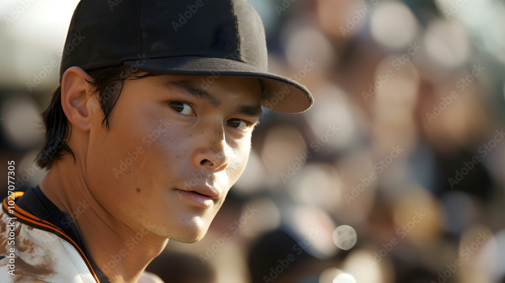 Close-up of a focused baseball player in professional uniform preparing to throw the ball during an intense playoff game. Athlete psychology, teamwork, passion, dream, challenge, sports star, nervous Close-up of a focused baseball player in professional uniform preparing to throw the ball during an intense playoff game. Athlete psychology, teamwork, passion, dream, challenge, sports star, nervous