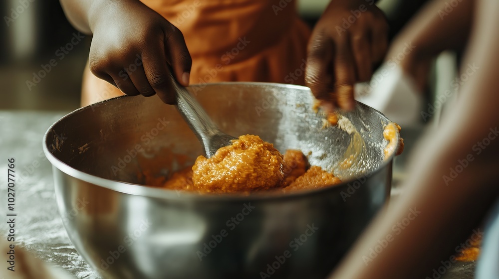 Children Helping in the Kitchen with Mixing Bowl Children Helping in the Kitchen with Mixing Bowl