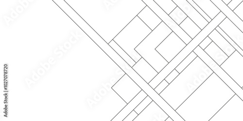 Pattern of Simple geometric design vector background, Geometric pattern of civil engineering design background, Design random lines black on white background with geometric pattern.