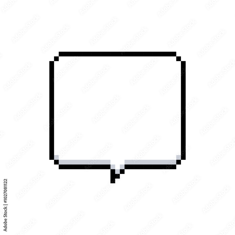 Pixel speech bubble. Pixel text box. Retro game chat frames. Message clouds. Bit dialog frames. Interface talk balloon. Vector illustration isolated on white background. Pixel speech bubble. Pixel text box. Retro game chat frames. Message clouds. Bit dialog frames. Interface talk balloon. Vector illustration isolated on white background.
