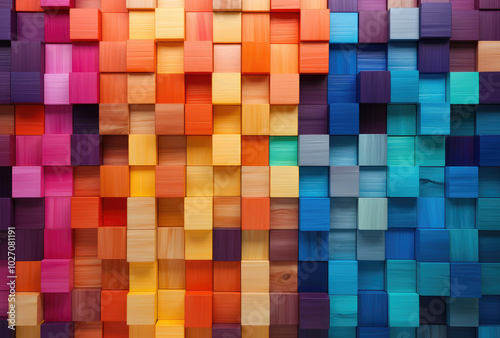 Vibrant Cube Mosaic for Modern Artistic Background