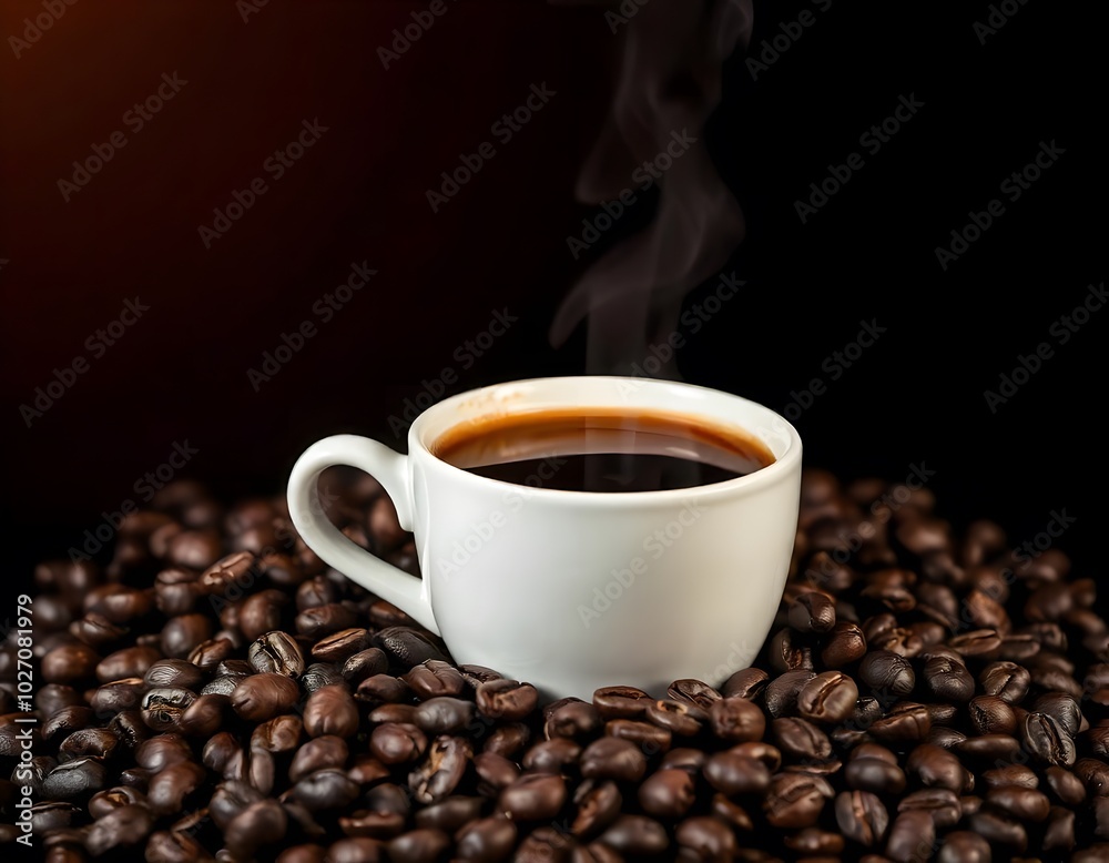 Fototapeta premium ia generated. cup of coffee with smoke