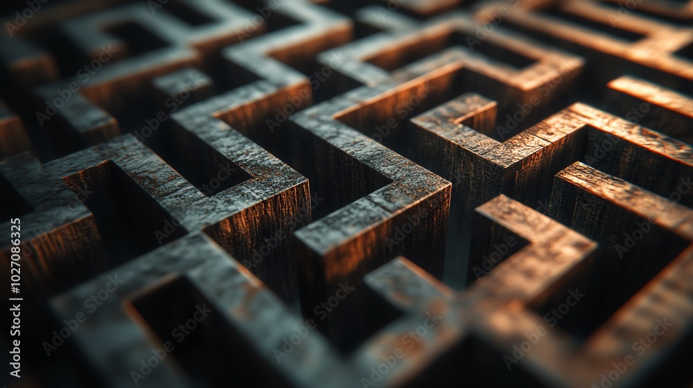 Complex maze structure, abstract lighting Complex maze structure, abstract lighting