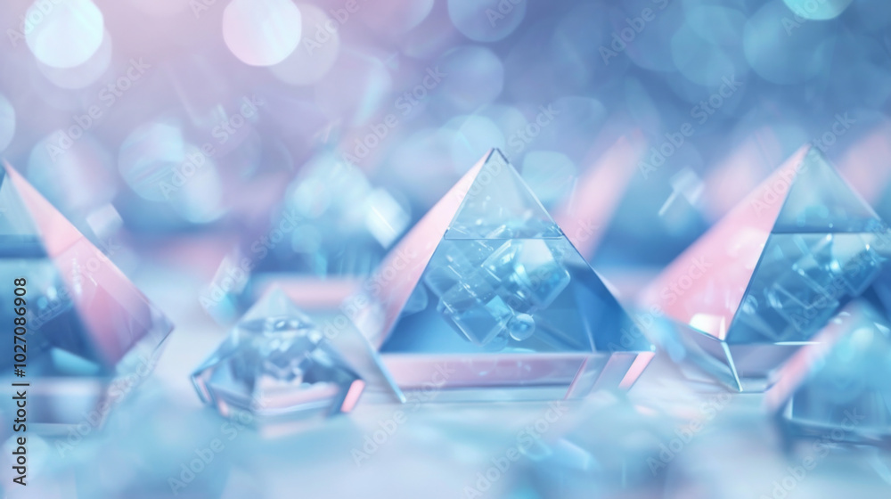 Dynamic watercolor abstraction of glowing pyramids with extensive copy space Dynamic watercolor abstraction of glowing pyramids with extensive copy space