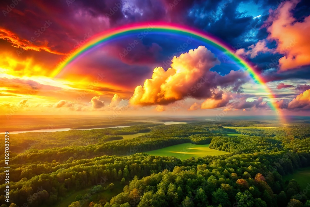 Obraz premium Vibrant Rainbow Gradient Background in High-Quality Drone Photography