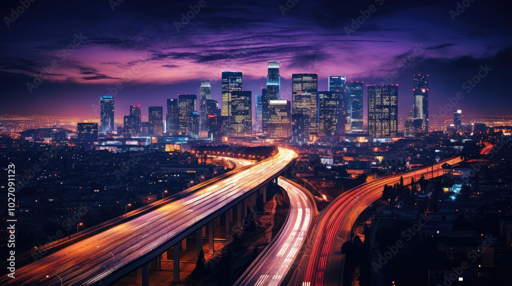 Fototapeta premium Twilight Symphony in the Urban Jungle