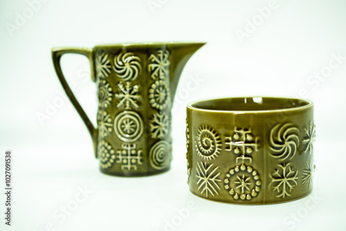 vintage porcelian coffee set photo