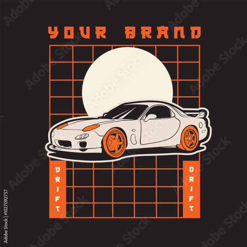 Car Vector Illustration For Conceptual Design. Suitable for posters, stickers, t-shirt prints, and banners.	
