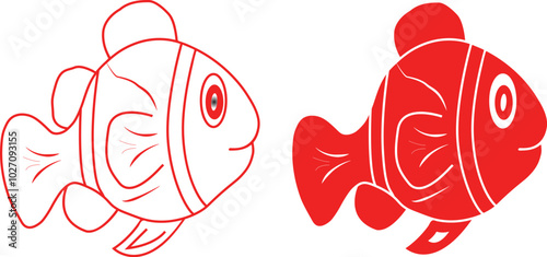 Fish icons. fish Vector. Fish illustration. Fishing symbols.