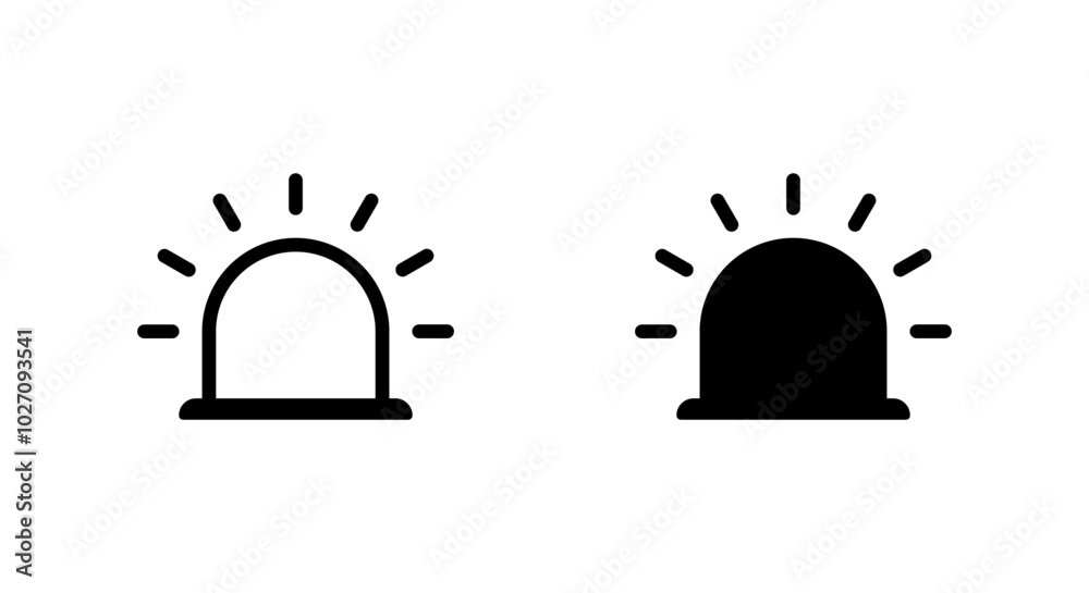 Siren emergency light icon isolated on white background. Emergency lamp sign symbol Siren emergency light icon isolated on white background. Emergency lamp sign symbol