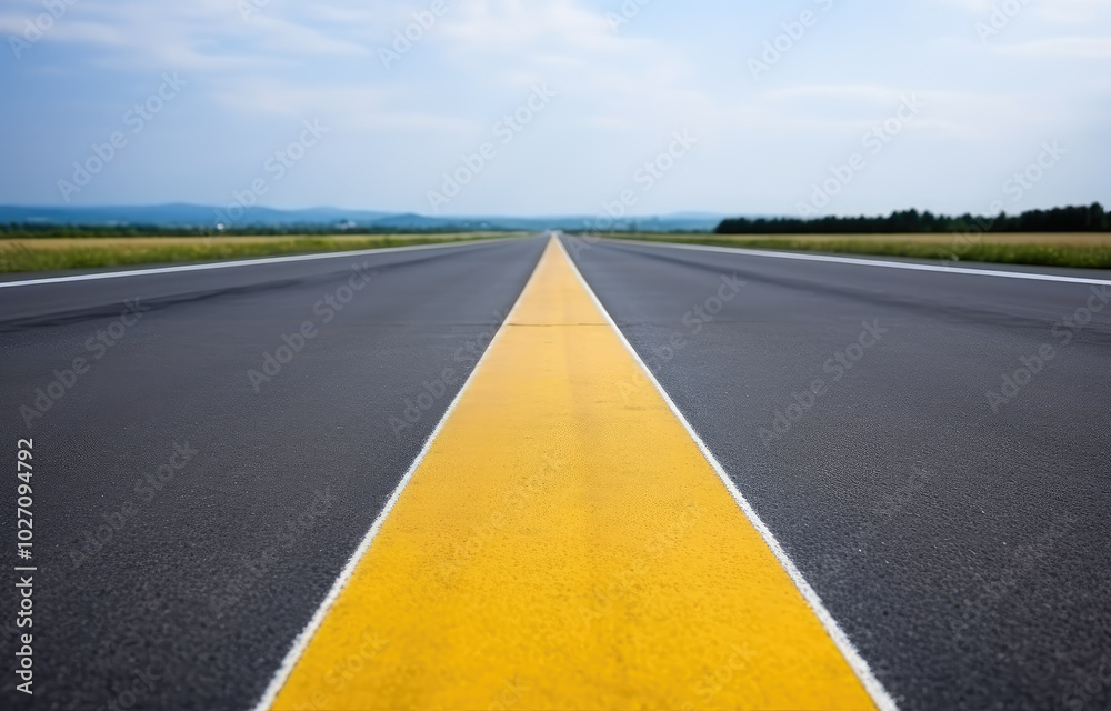 Endless Open Road with Yellow Center Line Endless Open Road with Yellow Center Line