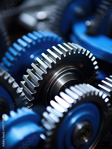 Precision Blue Industrial Metal Gears