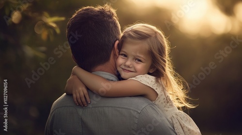 A man is holding a little girl