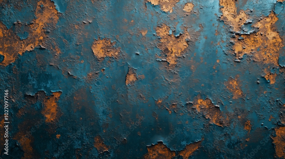A textured background with an industrial rust effect in shades of blue and brown A textured background with an industrial rust effect in shades of blue and brown