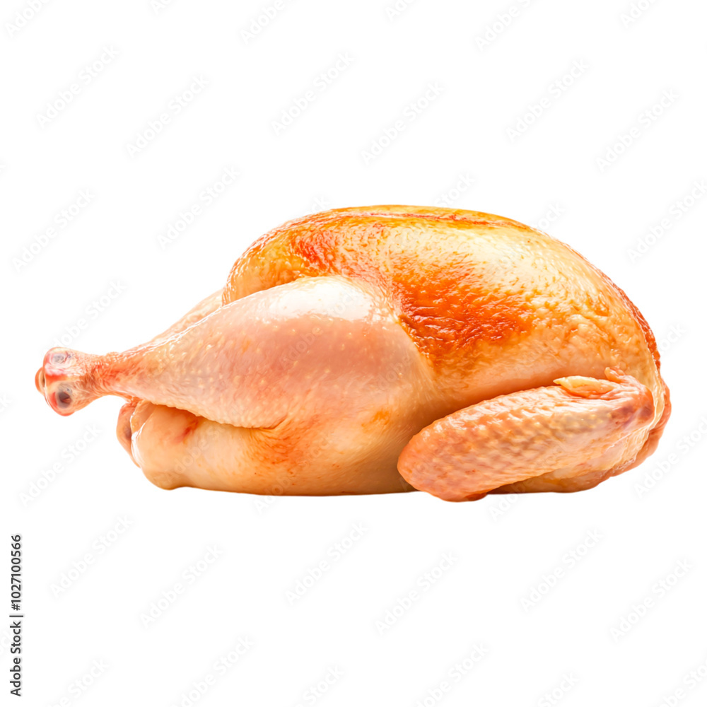 Freshly Roasted Whole Chicken on White Background Freshly Roasted Whole Chicken on White Background