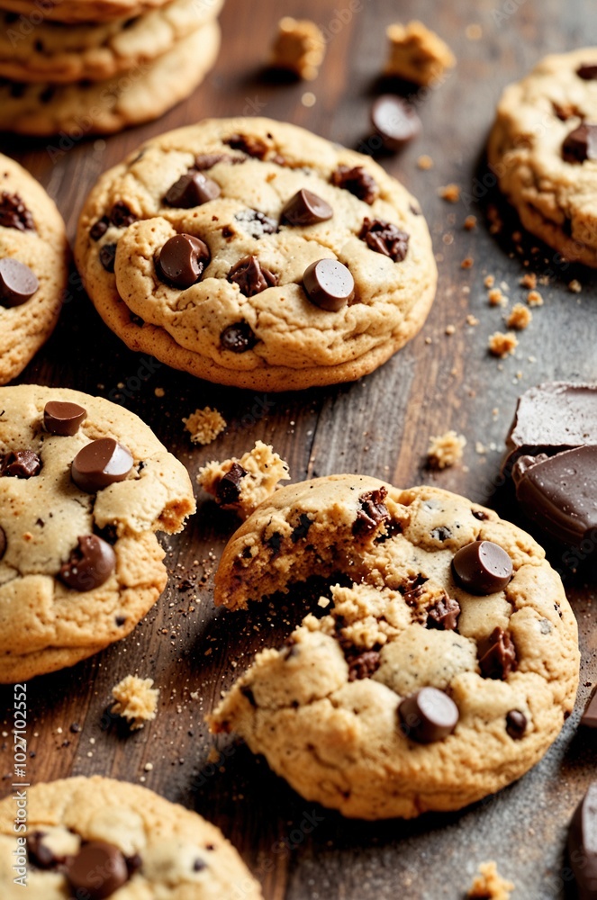 Close up Chocolate cookies Close up Chocolate cookies