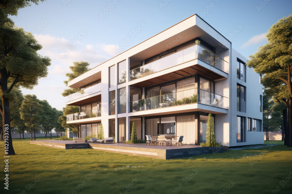 Modern Luxury Home Exterior at Dusk Modern Luxury Home Exterior at Dusk
