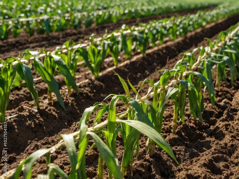 ia generated. corn field in spring ia generated. corn field in spring