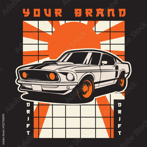 Car Vector Illustration For Conceptual Design. Suitable for posters, stickers, t-shirt prints, and banners.	
