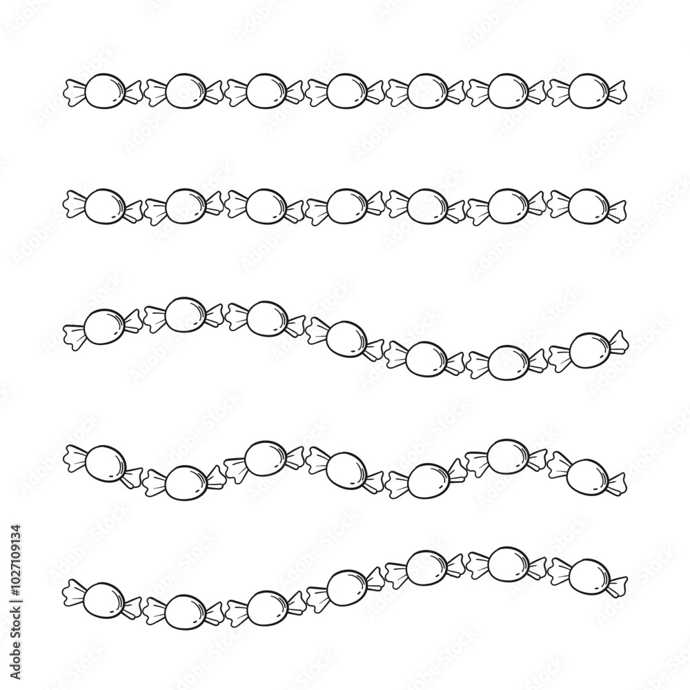 Halloween decorative candy stroke isolated on white background. Vector illustration Halloween decorative candy stroke isolated on white background. Vector illustration