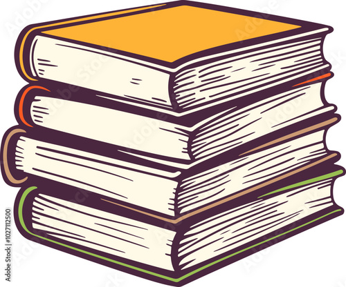 Bookstack drawing clipart design illustration