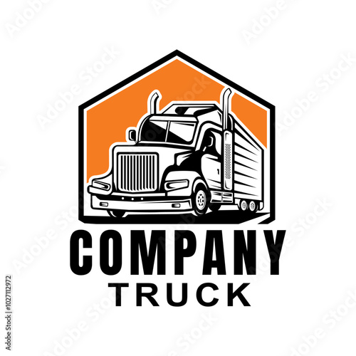 trucking company logo design template vector
