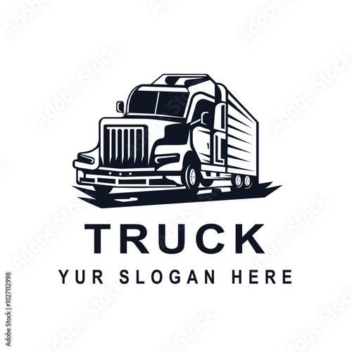 trucking company logo design template vector