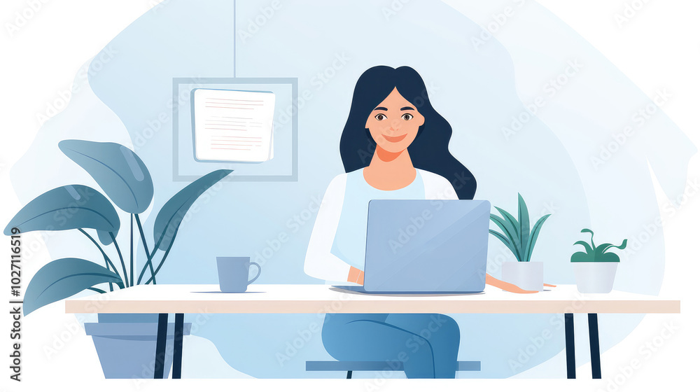 Professional Woman Excelling in Modern Workspace