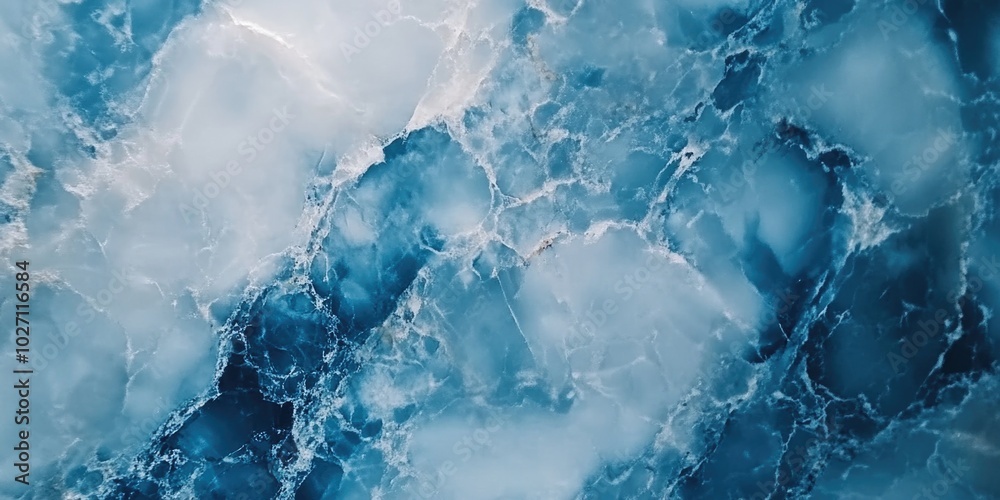 Fototapeta premium Blue and White Marble Close Up