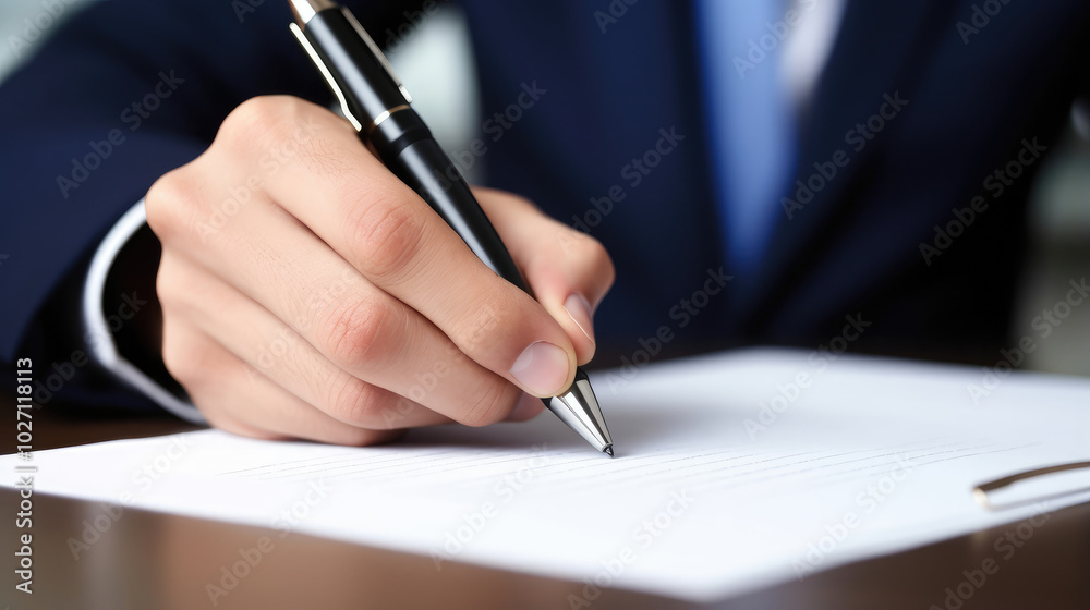 Professional Businessman Signing Important Documents Professional Businessman Signing Important Documents