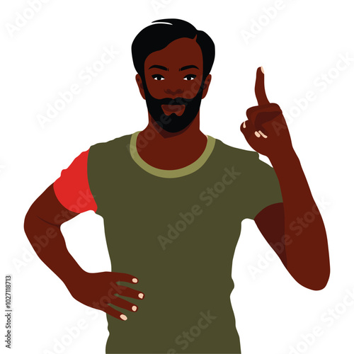 Stylish black man in elegant art style vector