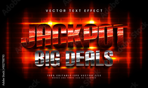 Jackpot editable vector text effect, suitable for modern red elegant theme