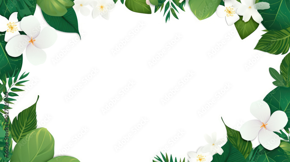 Elegant White Floral Frame for Invitations and Cards Elegant White Floral Frame for Invitations and Cards