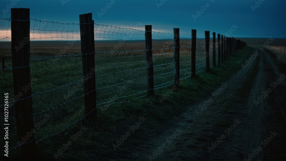 Fototapeta premium Classic fence design, perfect for architectural visualizations, landscaping projects, or outdoor advertising mockups