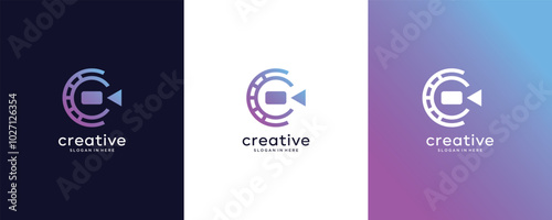 Multimedia software applications icon logo design 